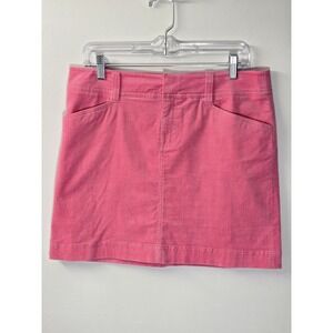 Lilly Pulitzer Corduroy Mini Skirt Women Size 8 Pink Cotton Blend